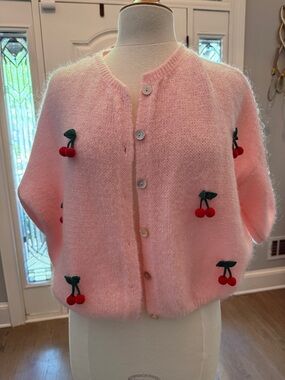 Ballerina Paris Mohair Blend Cardi with Cherries